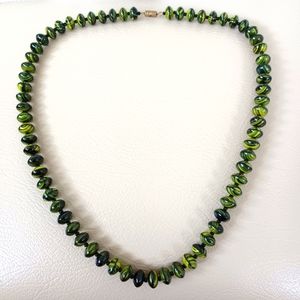 Czechoslvakia Czech Bohemia Glass beads necklace, 24"